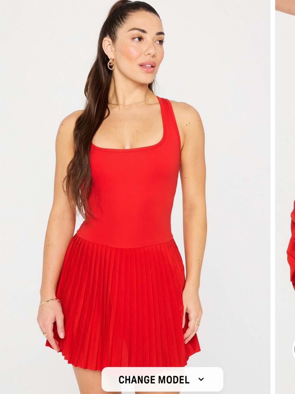 Fabletics Hot Shot Pleated Active Dress Heated Red Built In Shorts Small New S